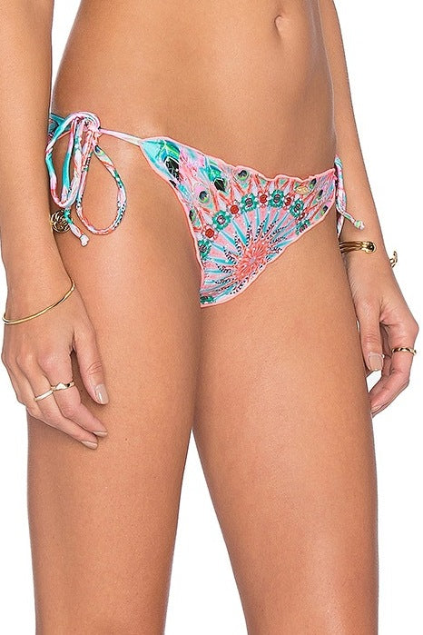 Luli Fama Dream Catcher Cryst.Wavey Ruched Back Bra. T/S